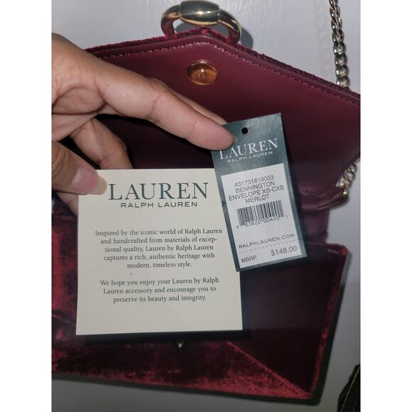 Ralph Lauren Bennington Envelope Velvet Crossbody - Picture 5 of 7
